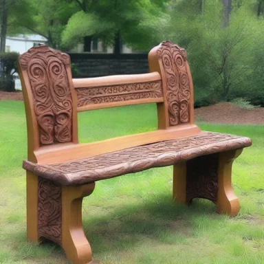 He surprised his partner with a beautifully carved bench as a romantic gesture.