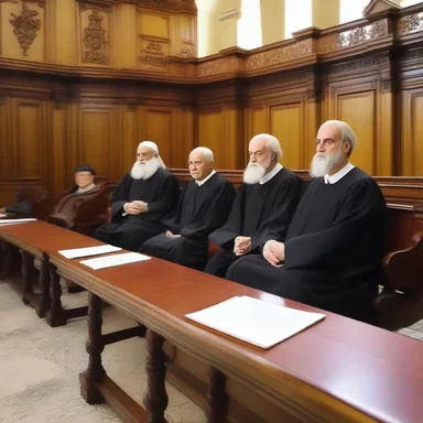 The bench of judges presided over the trial of the famous historical figure.