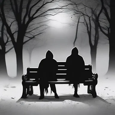 The darkness swallowed them as they ventured deeper into the eerie bench, their cries of fear echoing through the silent night.