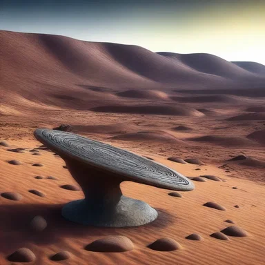 The explorers discovered a mysterious bench on the alien planet, its unusual structure and unknown purpose sparking their curiosity.