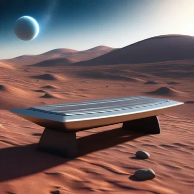 The explorers discovered a mysterious bench on the alien planet, its unusual structure and unknown purpose sparking their curiosity.