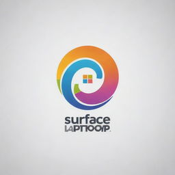 Design a unique logo for a brand named 'Surface Laptop' with one half inspired by the Microsoft logo and the other half symbolizing a stylized laptop.