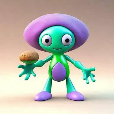 The alien creature from the planet Zog had three conks, each one serving a unique sensory function.