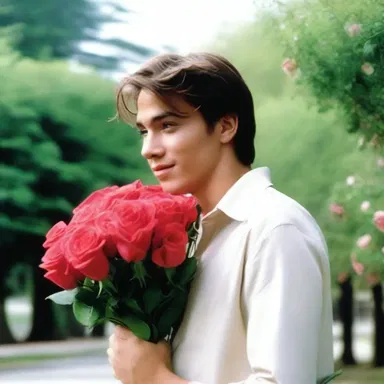 In the movie, the main character accidentally conked his crush on the head with a flying bouquet of roses, creating an unexpected and comical romantic moment.