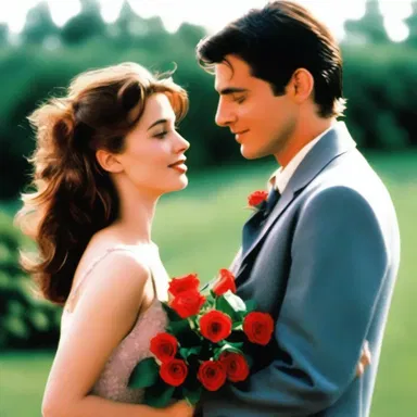 In the movie, the main character accidentally conked his crush on the head with a flying bouquet of roses, creating an unexpected and comical romantic moment.