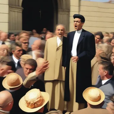 The preacher warned his followers that they should not conk unbelievers on the head as a way to convert them to their religion.
