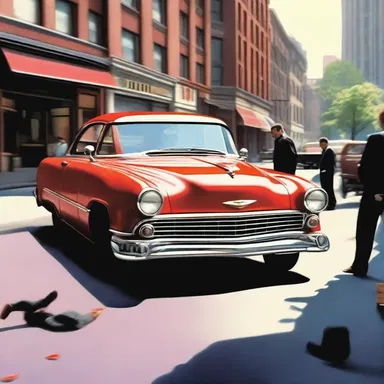 In the climactic scene, the hero's car conks just as he is about to catch the villain.