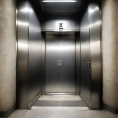 The old elevator conked on the way up to the top floor of the modern skyscraper.