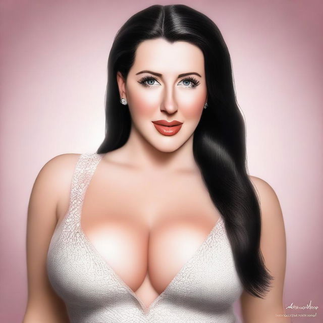 A high-quality digital art piece of Angela White