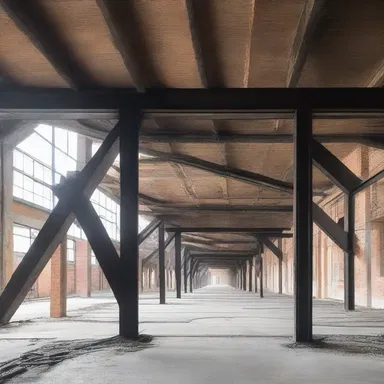 The beams in the building were reinforced with steel to rigidify the structure.