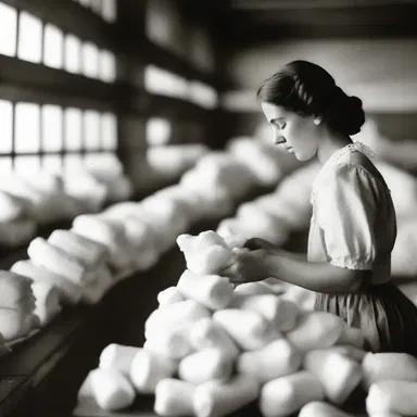 During the Industrial Revolution in the 19th century, thousands of mill-hands worked tirelessly in cotton mills.