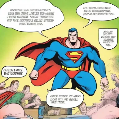 The superhero's dialogue in the comic was written in a drawn-out manner, with exaggerated vowel sounds.