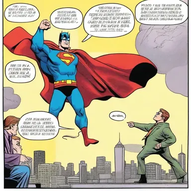 The superhero's dialogue in the comic was written in a drawn-out manner, with exaggerated vowel sounds.