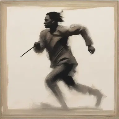 The artist's drawn-out brushstrokes created a sense of movement in the painting.