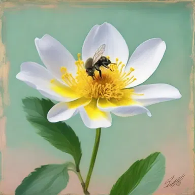 The painting depicted a delicate flower engaging in self-pollination, symbolizing the concept of self-sufficiency and independence.