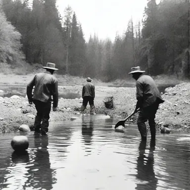 During the Gold Rush, prospectors would scrub the riverbeds in search of gold nuggets.