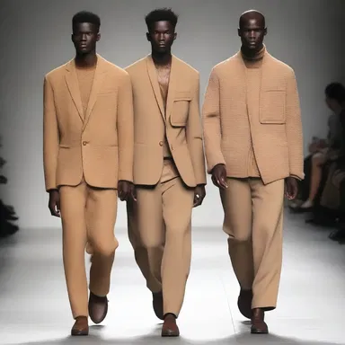 The fashion designer incorporated elements of scrub into his latest collection, using earthy tones and natural textures.