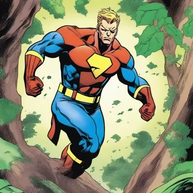 In the comic book series, the superhero battles against evil forces in the heart of the dense scrub, using the environment to his advantage.