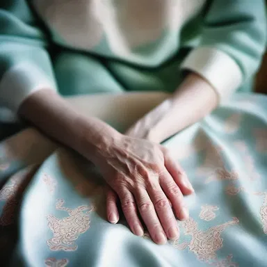 She scrubbed her hands thoroughly before handling the delicate silk fabric.