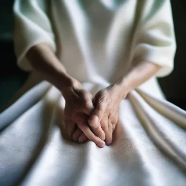 She scrubbed her hands thoroughly before handling the delicate silk fabric.