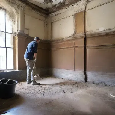 To restore the original beauty of the historic building, the team had to scrub the layers of dirt and grime off the walls.