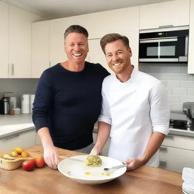 With a smile on his face, James lovingly scrubbed the dishes to show his appreciation for his partner's delicious cooking.