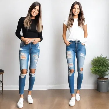 The fashion influencer demonstrated how to scrub denim jeans with a brush and soap to give them a distressed look.