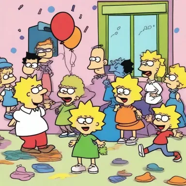 In the cartoon episode, the character's plan to have a party was scrubbed after a series of mishaps and accidents occurred.