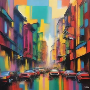 The artist depicted the chaos of the city through the harsh vociferation of colors on the canvas.