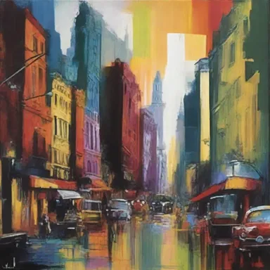 The artist depicted the chaos of the city through the harsh vociferation of colors on the canvas.