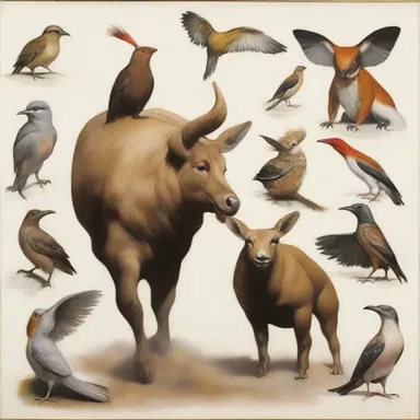 The artist conveyed the idea of mongrelize through a painting that showcased various hybrid animals.