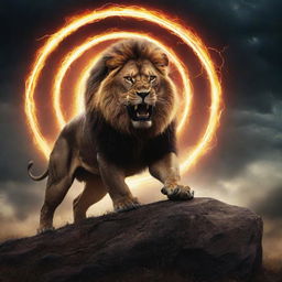 A dynamic picture illustrating the concept of power. Perhaps featuring thunderbolts, a Lion on a hill, or something abstract such as a glowing energy orb.