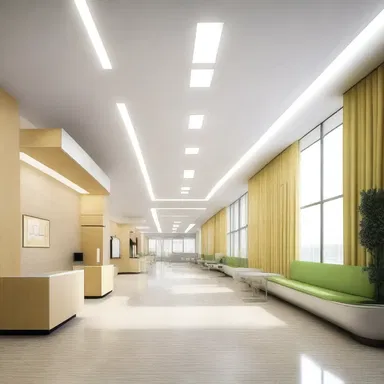 The architect designed a hospital with an open and airy interior to provide a calming environment for patients with idiopathic conditions.