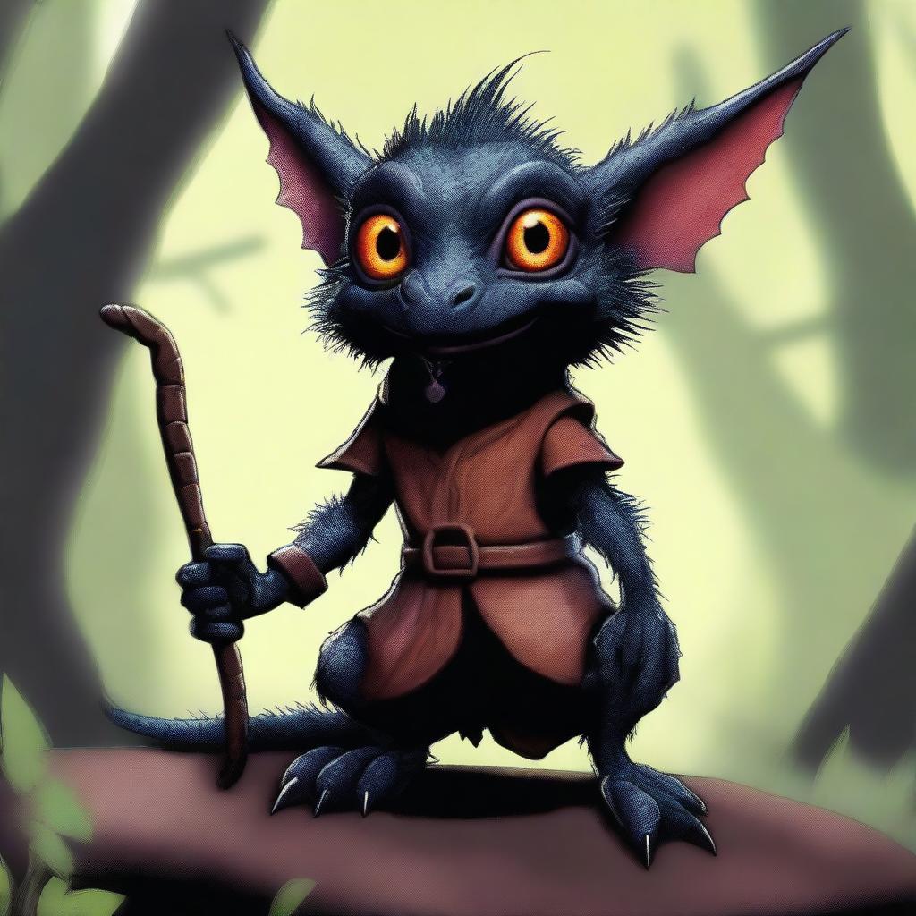 A high-quality digital art image of a kobold with unique characteristics