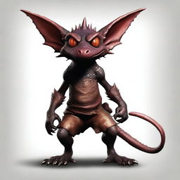 A high-quality digital art image showcasing a kobold with distinct features