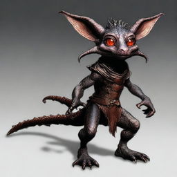 A high-quality digital art image showcasing a kobold with distinct features