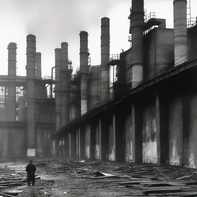 The author used vivid descriptions of tinning in the industrial setting to emphasize the protagonist's struggle with the deterioration of their environment.
