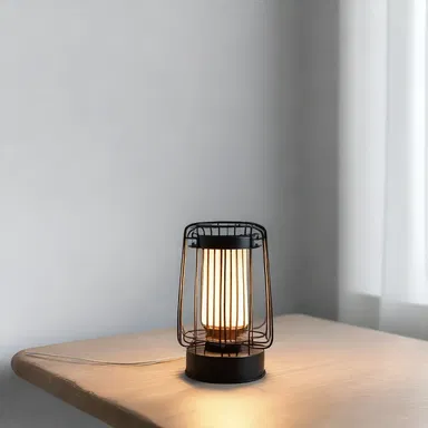 The sleek modern lamp had tinned wires hidden within its structure, ensuring safety and a clean aesthetic in the design.
