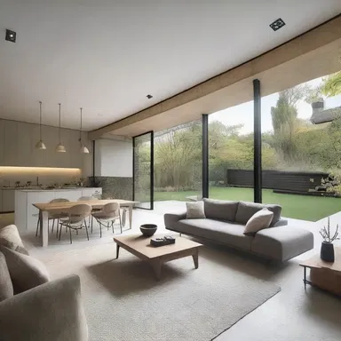 The conceptualisation of the modern house incorporated elements of nature, creating a harmonious and peaceful living space.