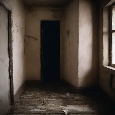 The haunted house was filled with cobwebs and smutty walls, making it look even more eerie and haunted.
