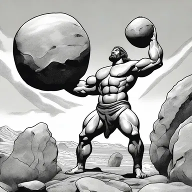 Hercules emphatically lifted the heavy boulder, showcasing his extraordinary strength.