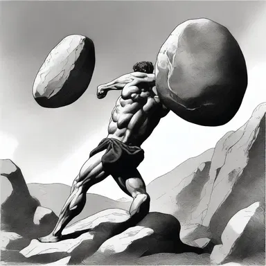 Hercules emphatically lifted the heavy boulder, showcasing his extraordinary strength.
