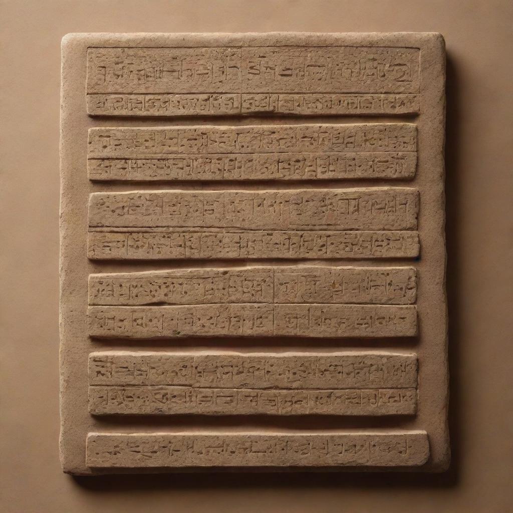 A meticulous replication of the cuneiform script spelling out 'ROAA' AND 'KADHIM' set against a textured clay tablet backdrop.