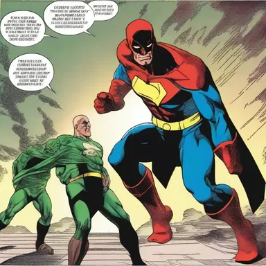 In the superhero comic, the prelude before the climactic battle showed the hero preparing for the ultimate showdown with the supervillain.