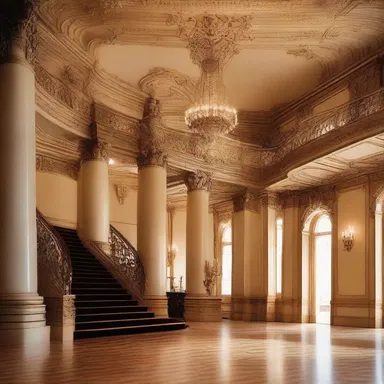 The grand staircase preludes the entrance to the magnificent ballroom.