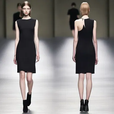 The simple black dress serves as a prelude to the designer's avant-garde collection.