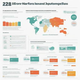 Design a clean, sophisticated infographic displaying FON Donations over the past six years (2018-2023) where values increase as per specific amounts provided, with a grand total displayed at the end.