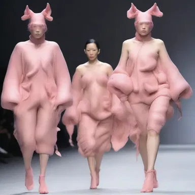 The avant-garde fashion designer showcased a daring collection that featured garments made from pigs' feet, creating a controversial statement on society's relationship with food.
