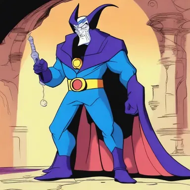 The iniquitous villain in the cartoon series constantly devised evil plans to harm the protagonist.