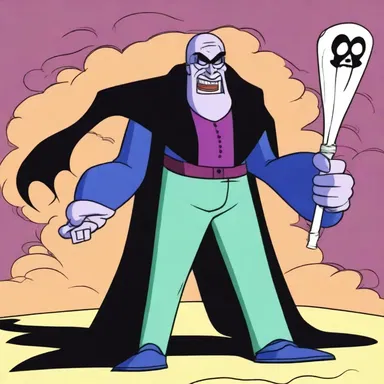 The iniquitous villain in the cartoon series constantly devised evil plans to harm the protagonist.